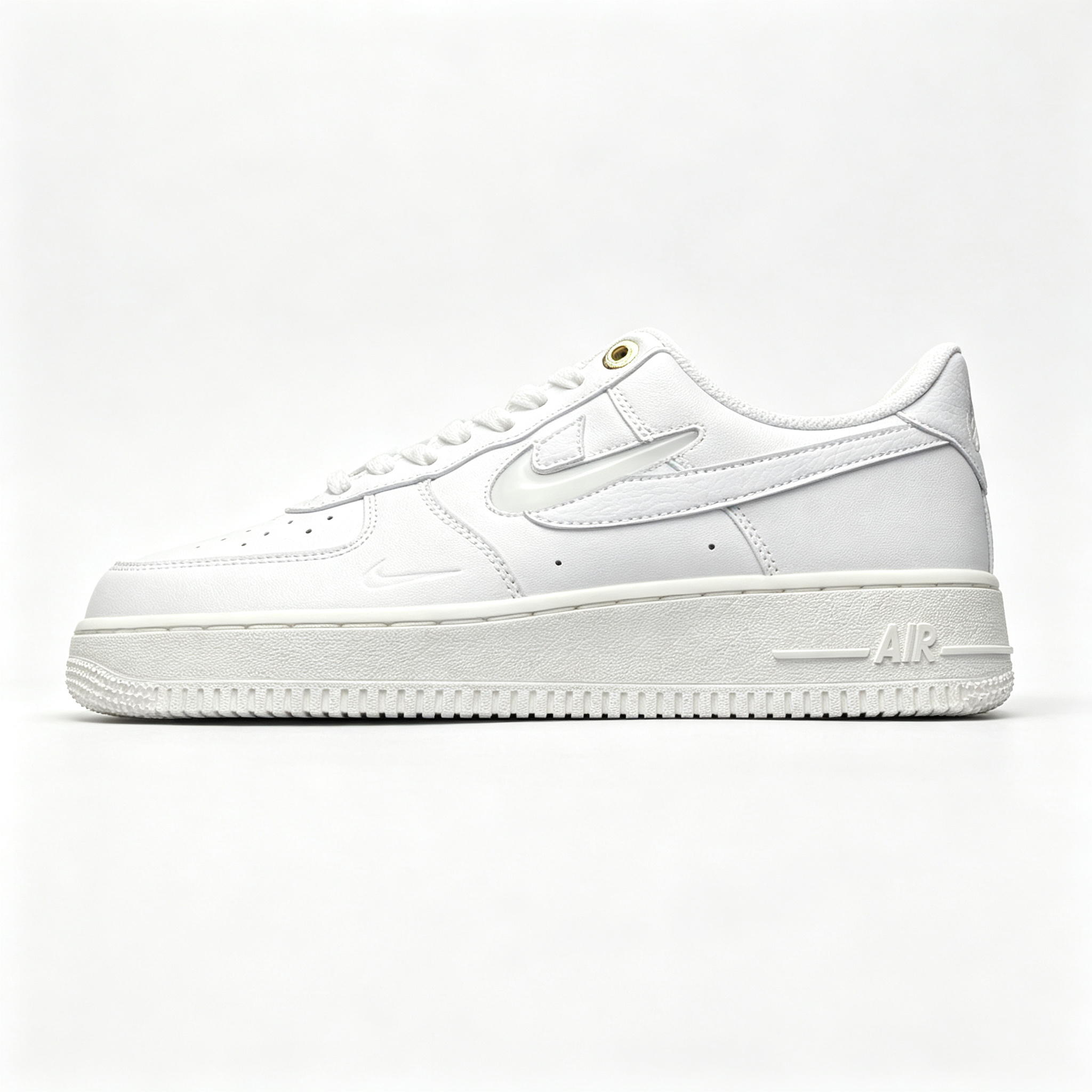 Nike Air Force 1 '07 Low Custom – Off-White Double Swoosh & Gold Eyelet
