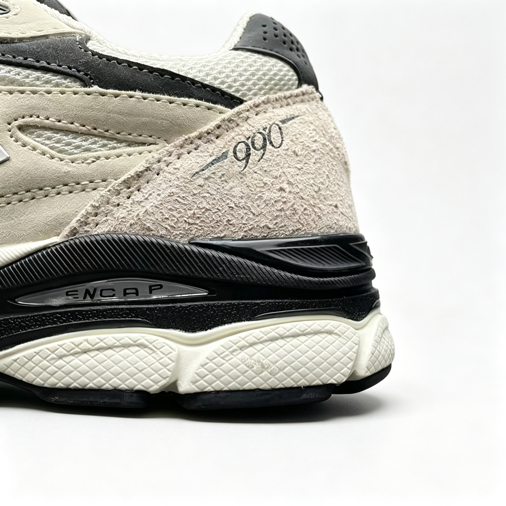 JJJJound x New Balance 990v3 Sneakers — Moonbeam