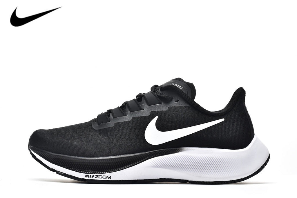 Nike Air Zoom Pegasus 37 – Black / White Mesh Running Sneakers