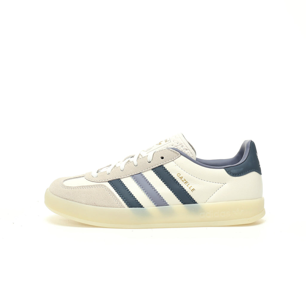 Adidas Originals Gazelle Indoor – Cream / White / Slate Blue Gum Suede & Leather Low-Top Sneakers