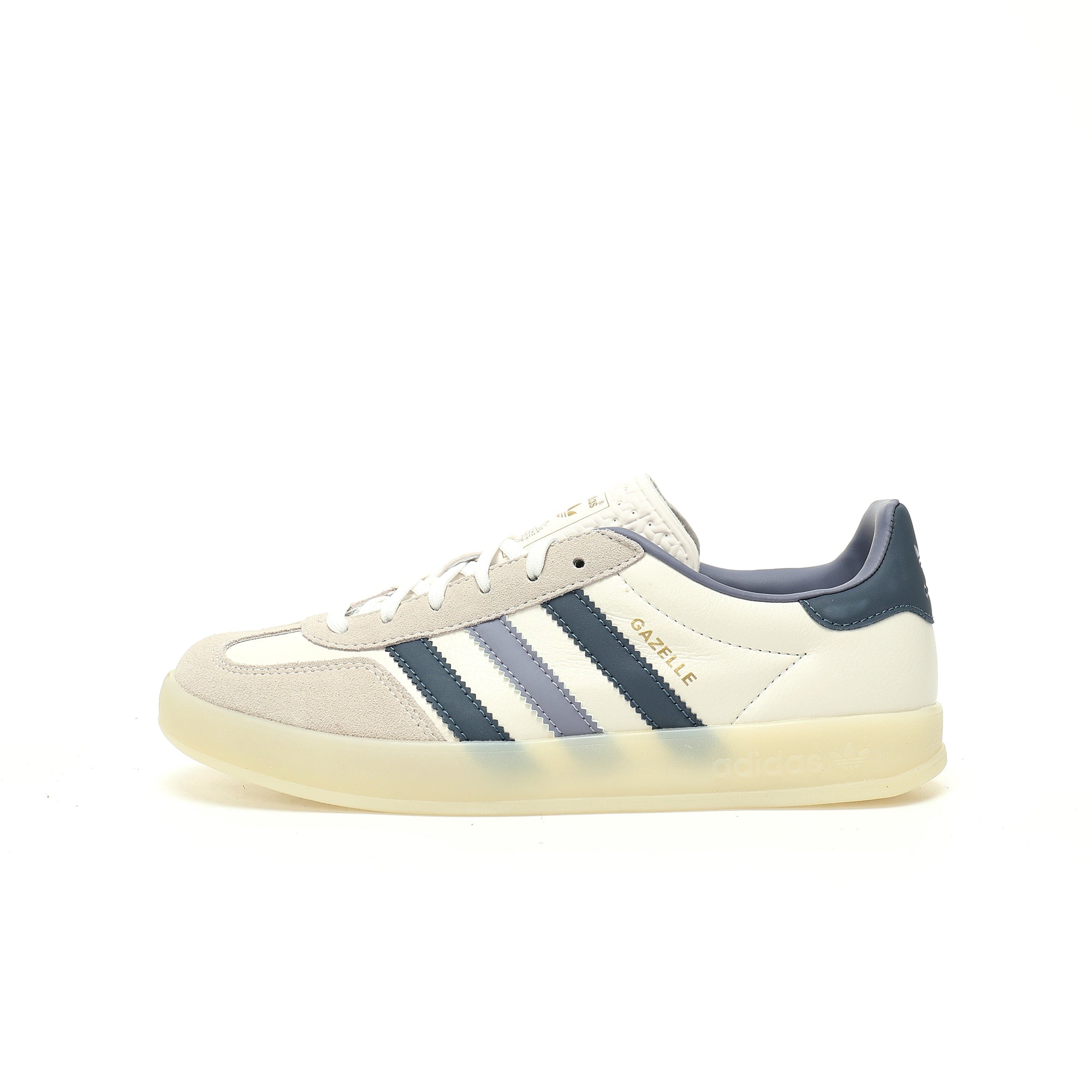 Adidas Originals Gazelle Indoor – Cream / White / Slate Blue Gum Suede & Leather Low-Top Sneakers