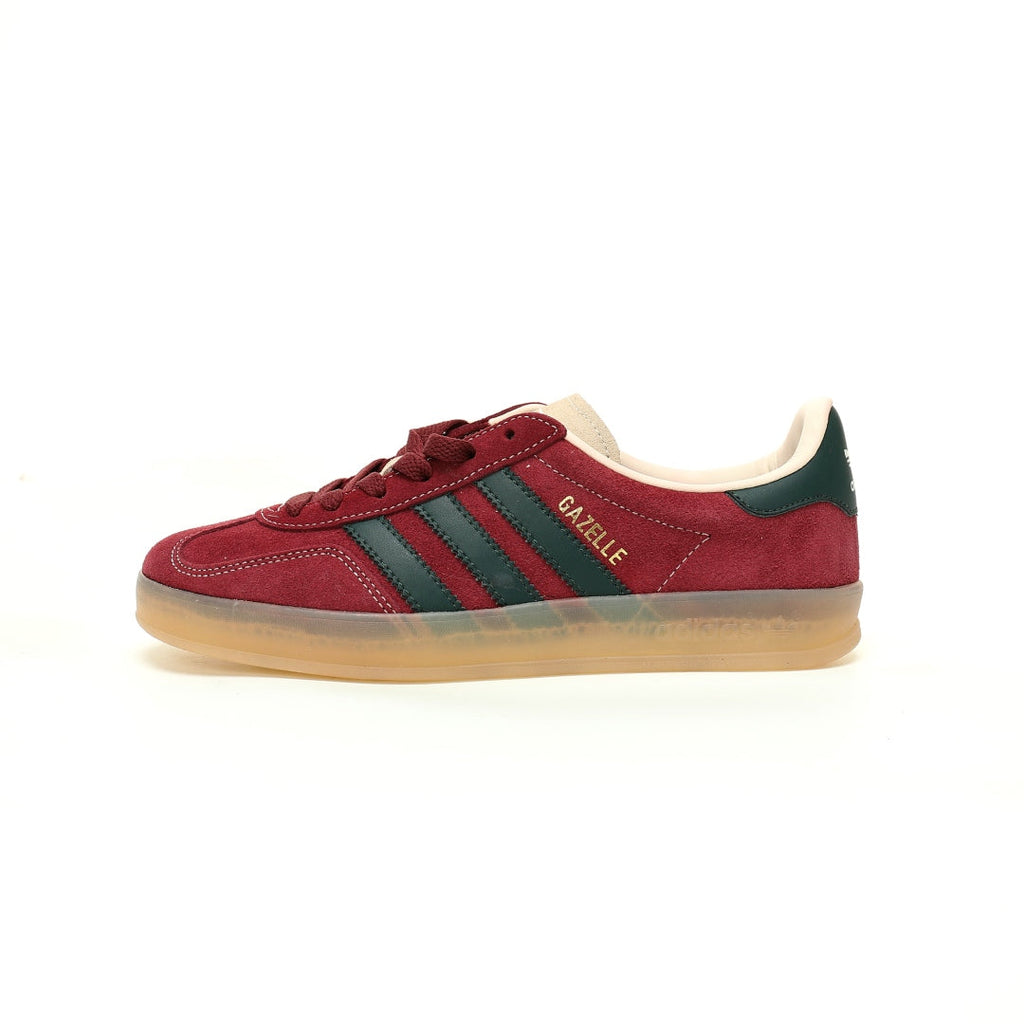 Adidas Originals Gazelle Indoor – Burgundy / Dark Green Gum Suede Low-Top Sneakers