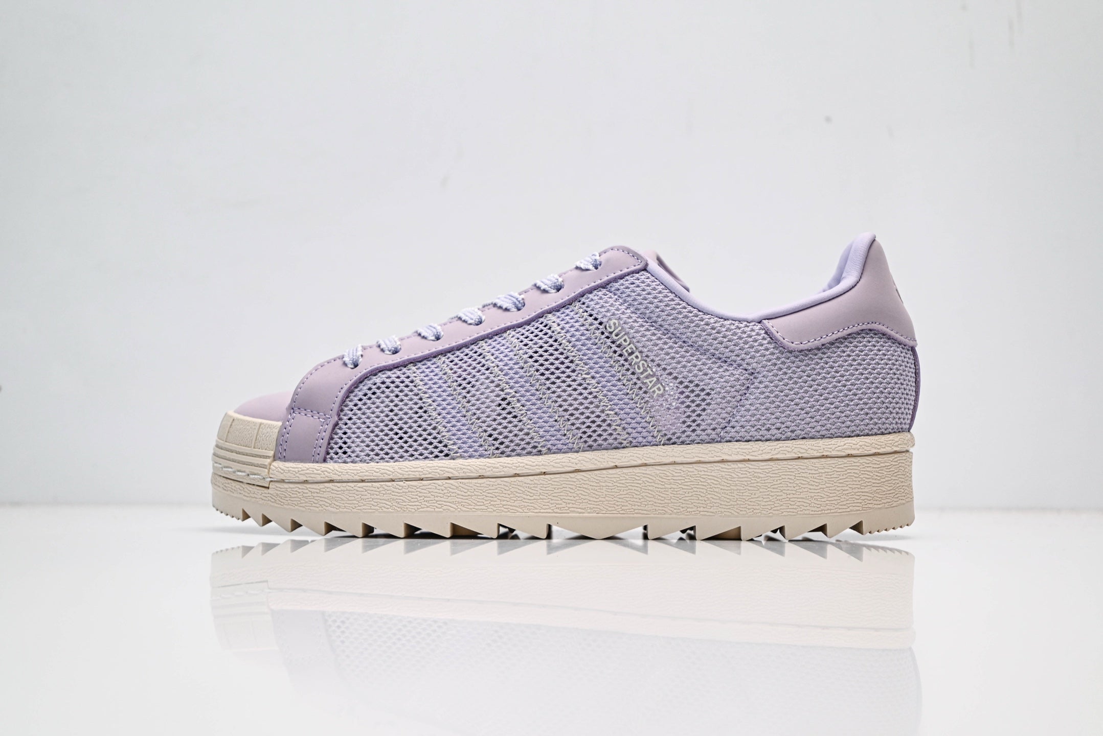 adidas Originals Superstar – Light Purple Mesh Upper with Beige Shell Toe