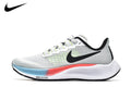 Nike Air Zoom Pegasus 37 – Light Grey / Black / Multi-Color Mesh Running Sneakers