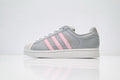 adidas Originals Superstar — Light Gray & Pink 3-Stripes | Off-White Shell Toe