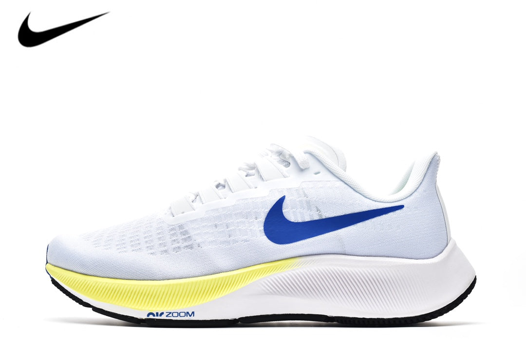 Nike Air Zoom Pegasus 37 – White / Racer Blue / Yellow Strike Mesh Running Sneakers