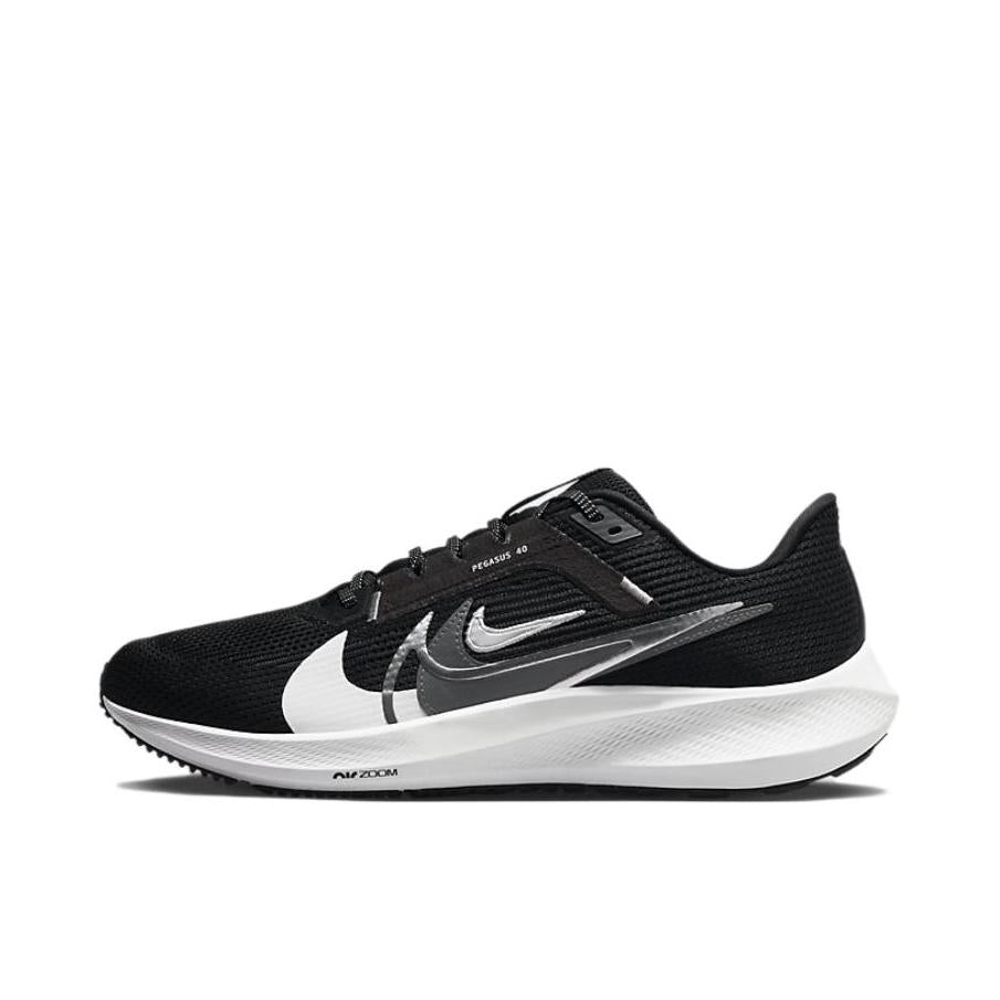 Nike Air Zoom Pegasus 40 – Black / White / Silver Mesh Running Sneakers