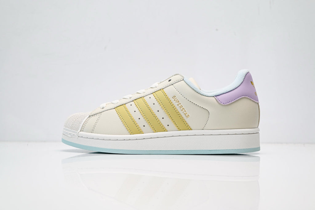 adidas Originals Superstar – Off-White Shell Toe with Pale Yellow, Lavender & Baby Blue Accents