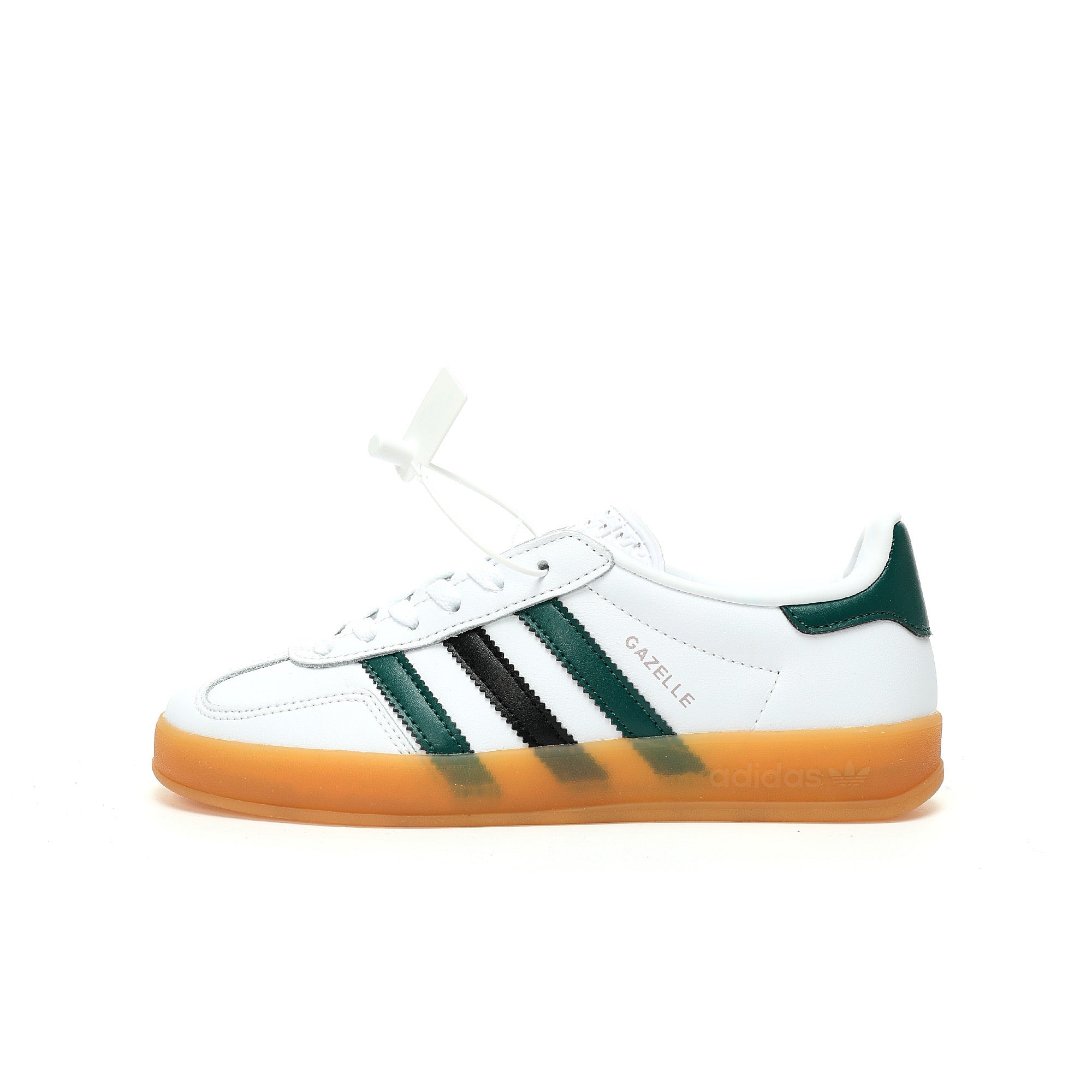 Adidas Originals Gazelle Indoor White Collegiate Green Black Gum Leather Sneaker