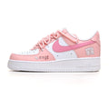 Nike Air Force 1 '07 Low Women's 'Bear Hug' – White & Light Soft Pink Custom Graphic Sneaker