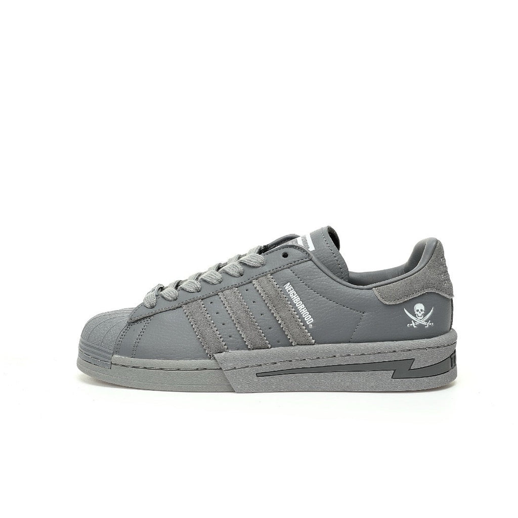 Adidas Originals Superstar Neighborhood – Grey Leather Low-Top Sneakers