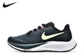 Nike Air Zoom Pegasus 37 – Black / Navy / Volt Green / Purple Mesh Running Sneakers