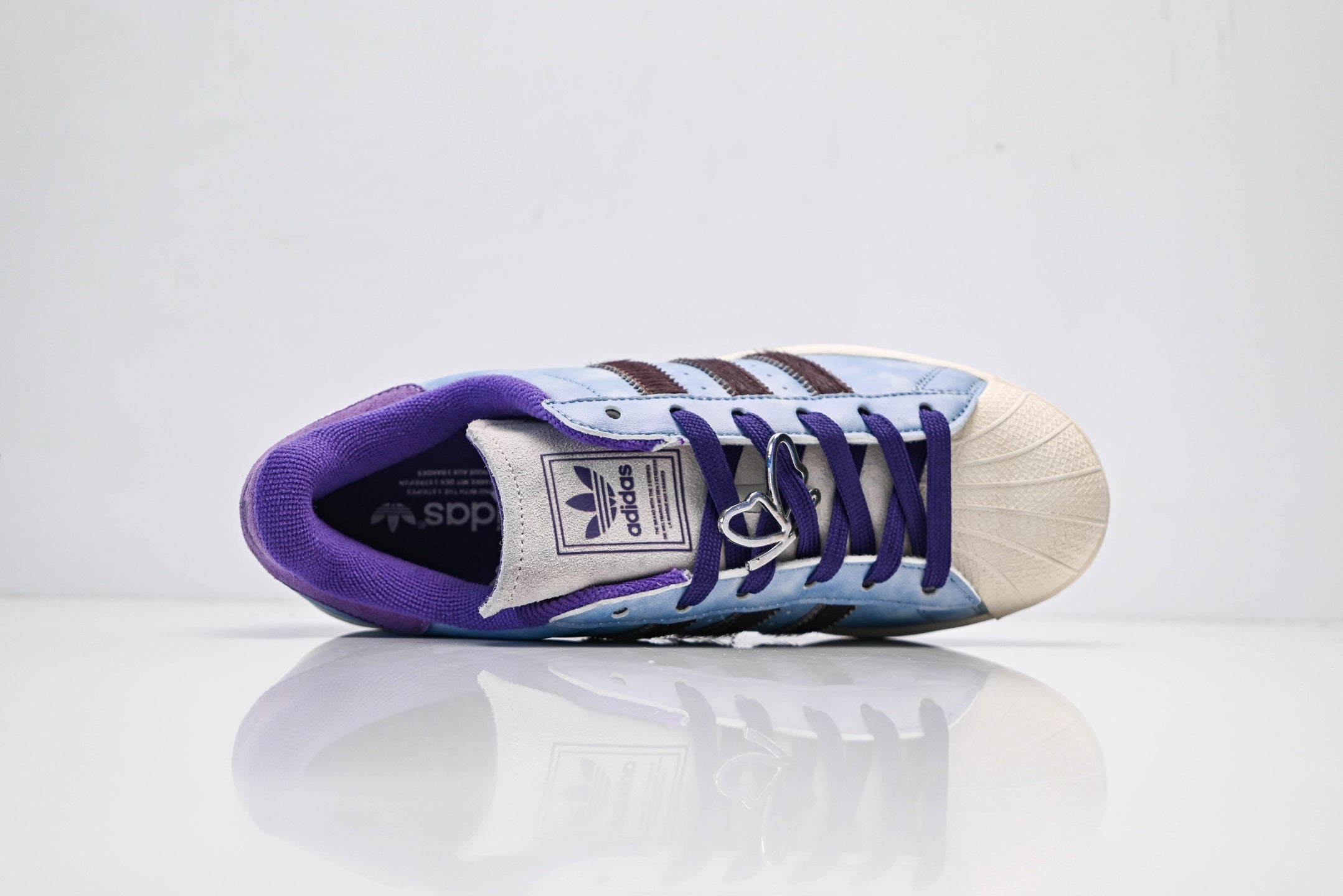adidas Originals Superstar – Symmetric Blue Tie-Dye Upper with Purple & Brown Accents