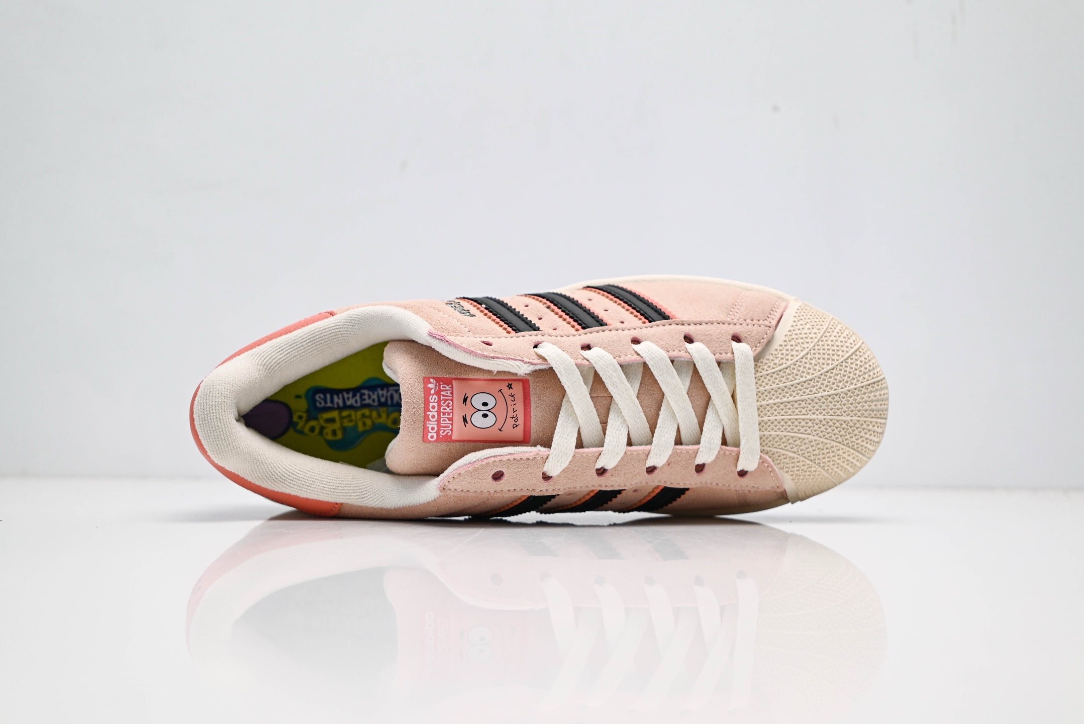 adidas Originals Superstar – Pink Suede with Black 3-Stripes & Blue Outsole