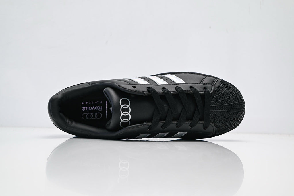 adidas Originals Superstar Black Iridescent Holographic 3‑Stripes Shell Toe Sneaker