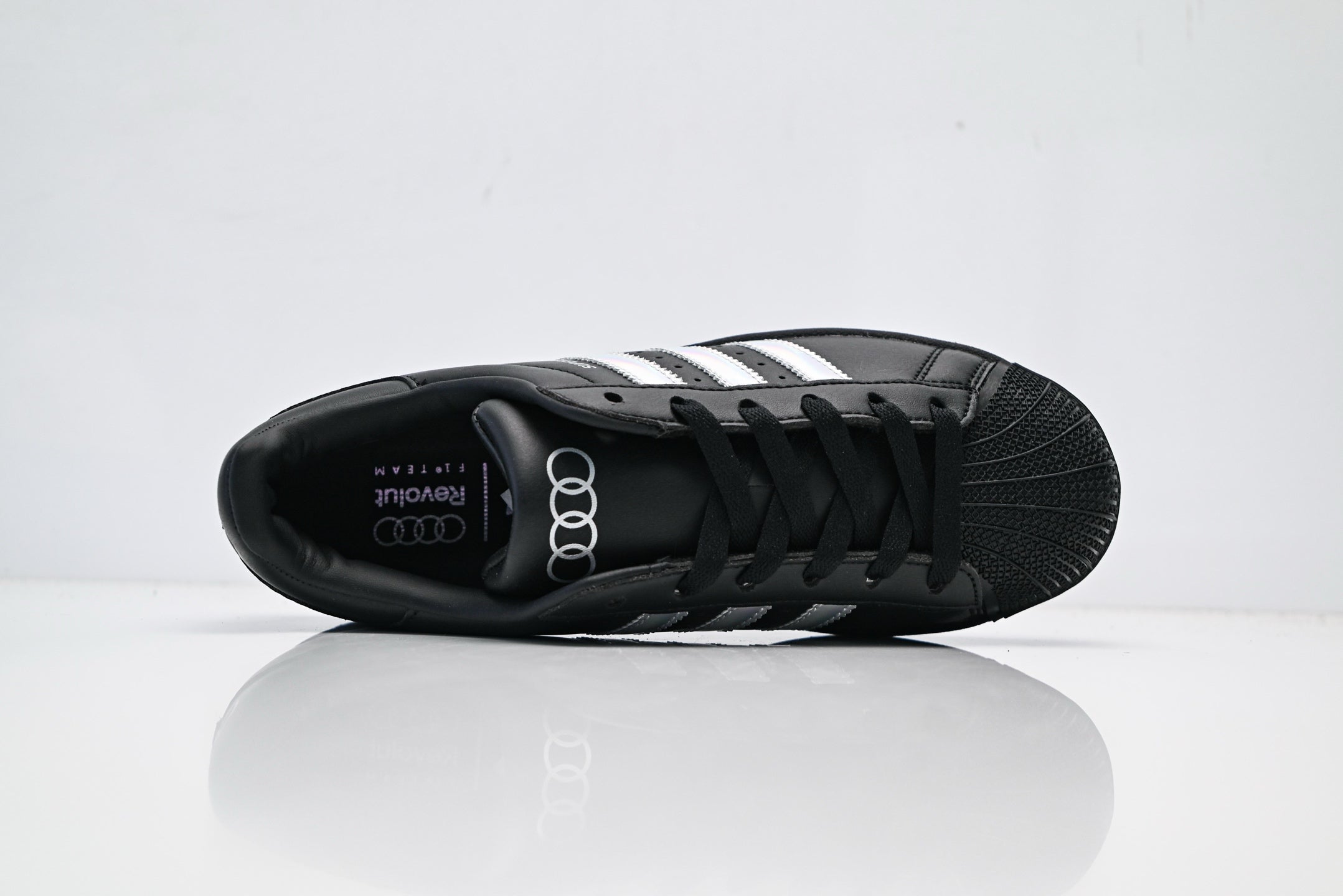 adidas Originals Superstar Black Iridescent Holographic 3‑Stripes Shell Toe Sneaker