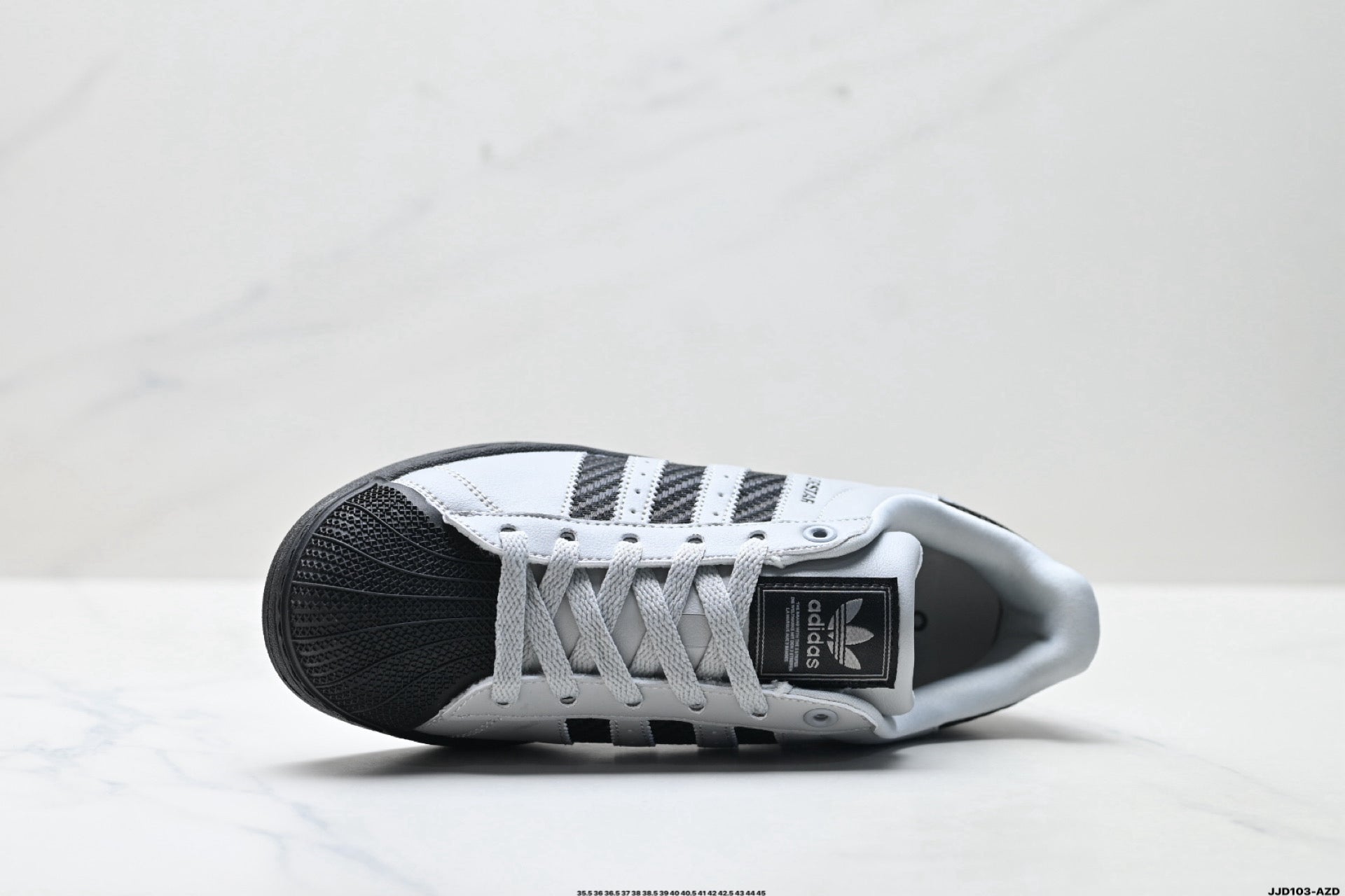 adidas Originals Superstar — Light Grey & Black Woven | White Shell Toe