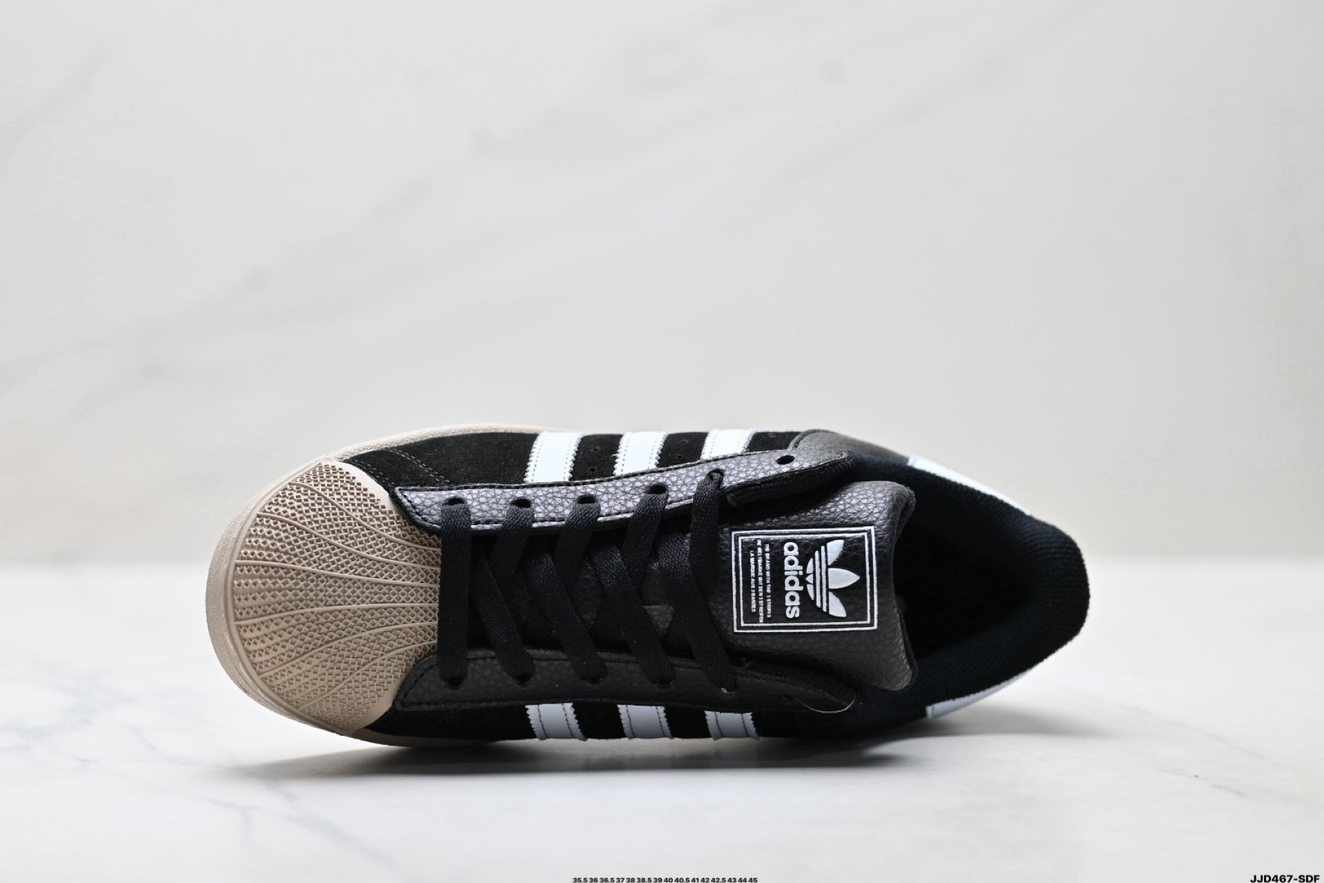 adidas Originals Superstar — Black Mix-Material & Beige | Shell Toe
