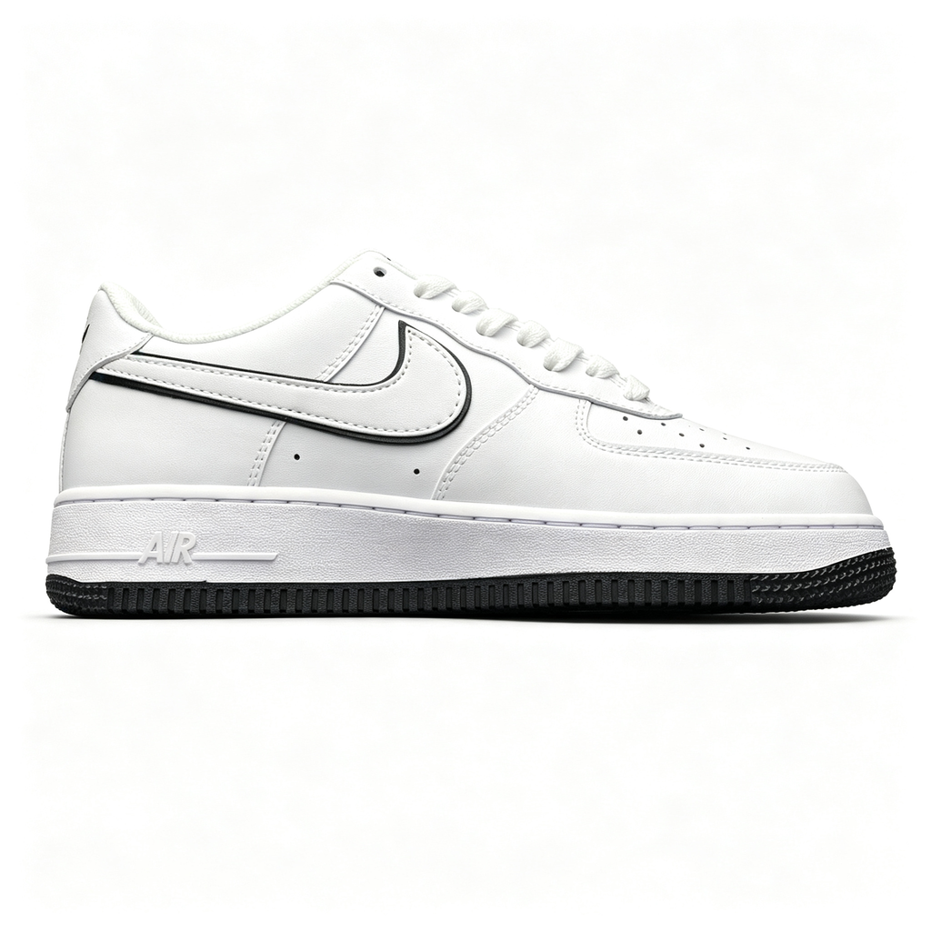 Nike Air Force 1 '07 Low 'Outline Swoosh' – White / Black Men's Sneaker