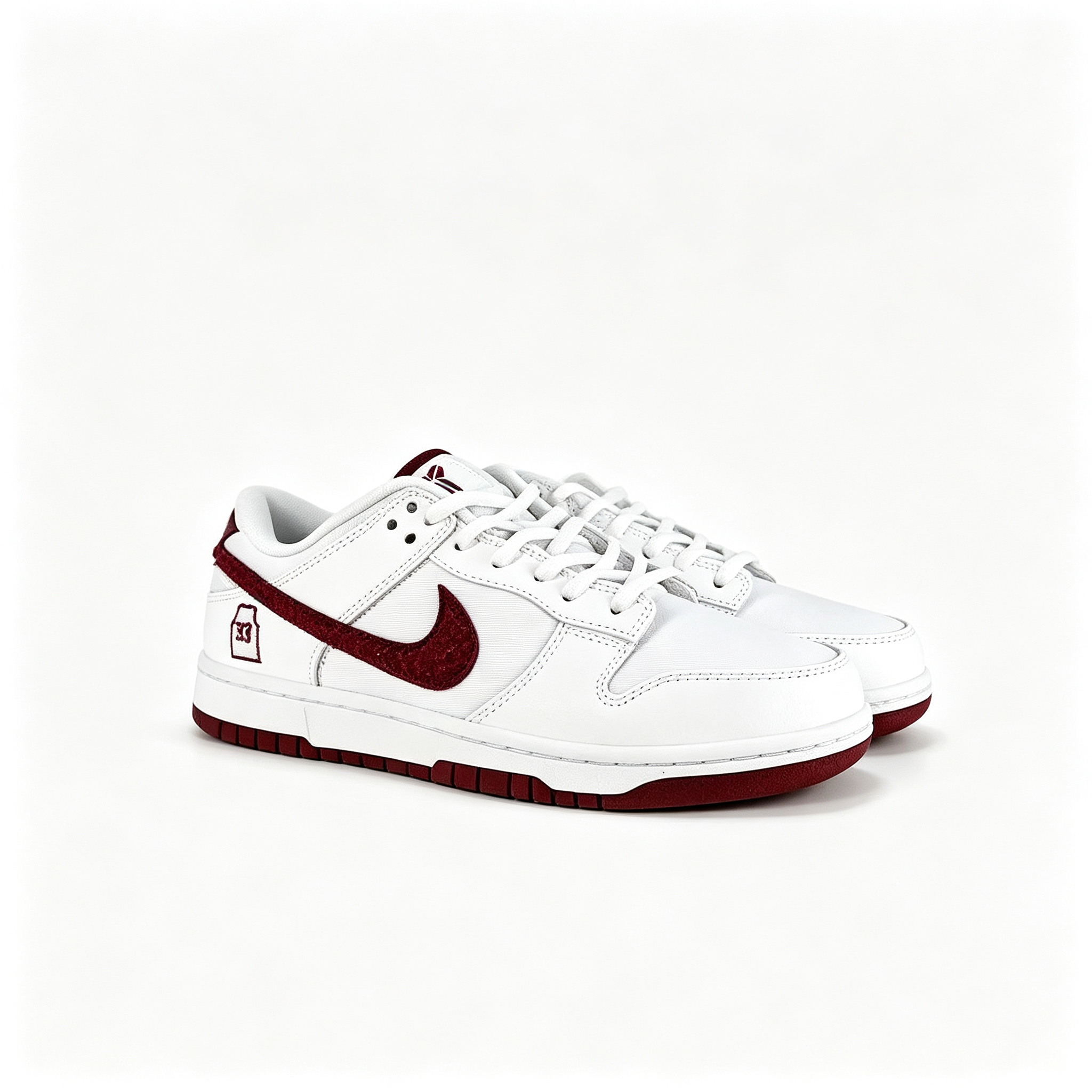 Nike Dunk Low 'White / Team Red' – Suede Swoosh Low-Top Sneakers