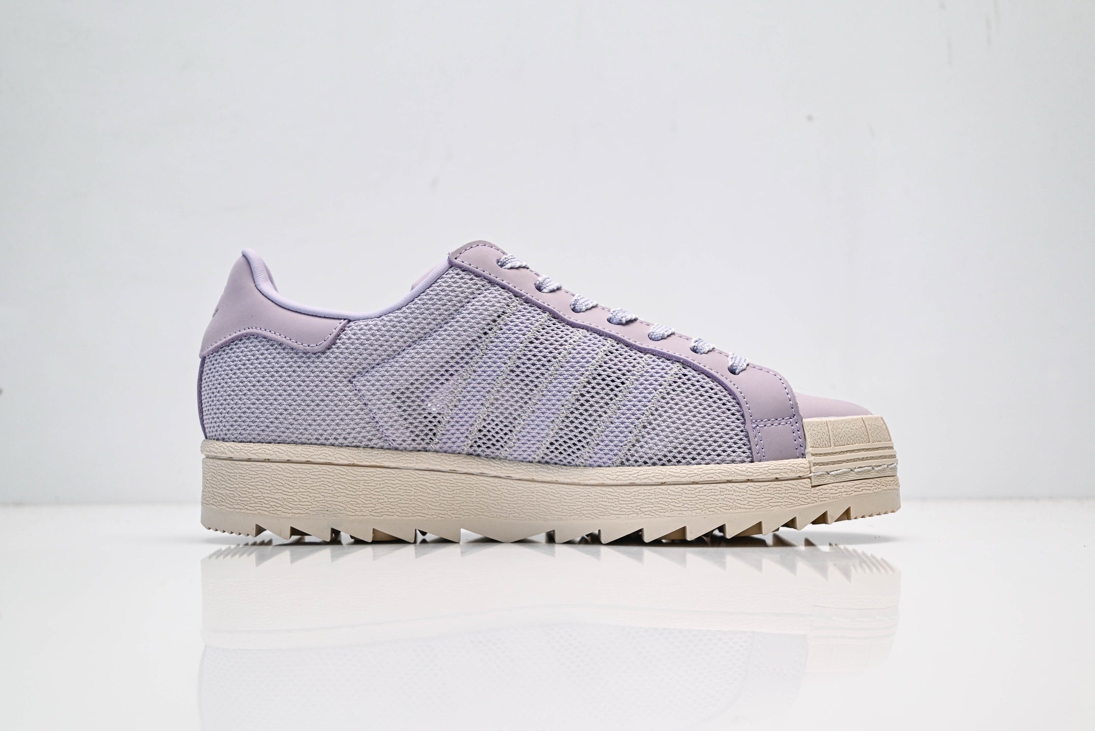 adidas Originals Superstar – Light Purple Mesh Upper with Beige Shell Toe