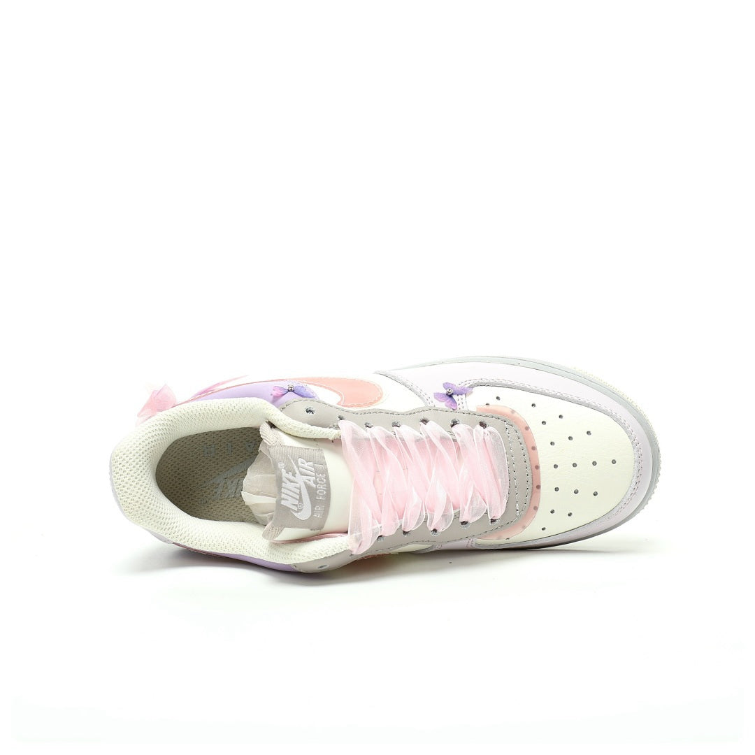 Nike Air Force 1 '07 Low – Pink & Purple Butterfly Custom | Women's Sneakers