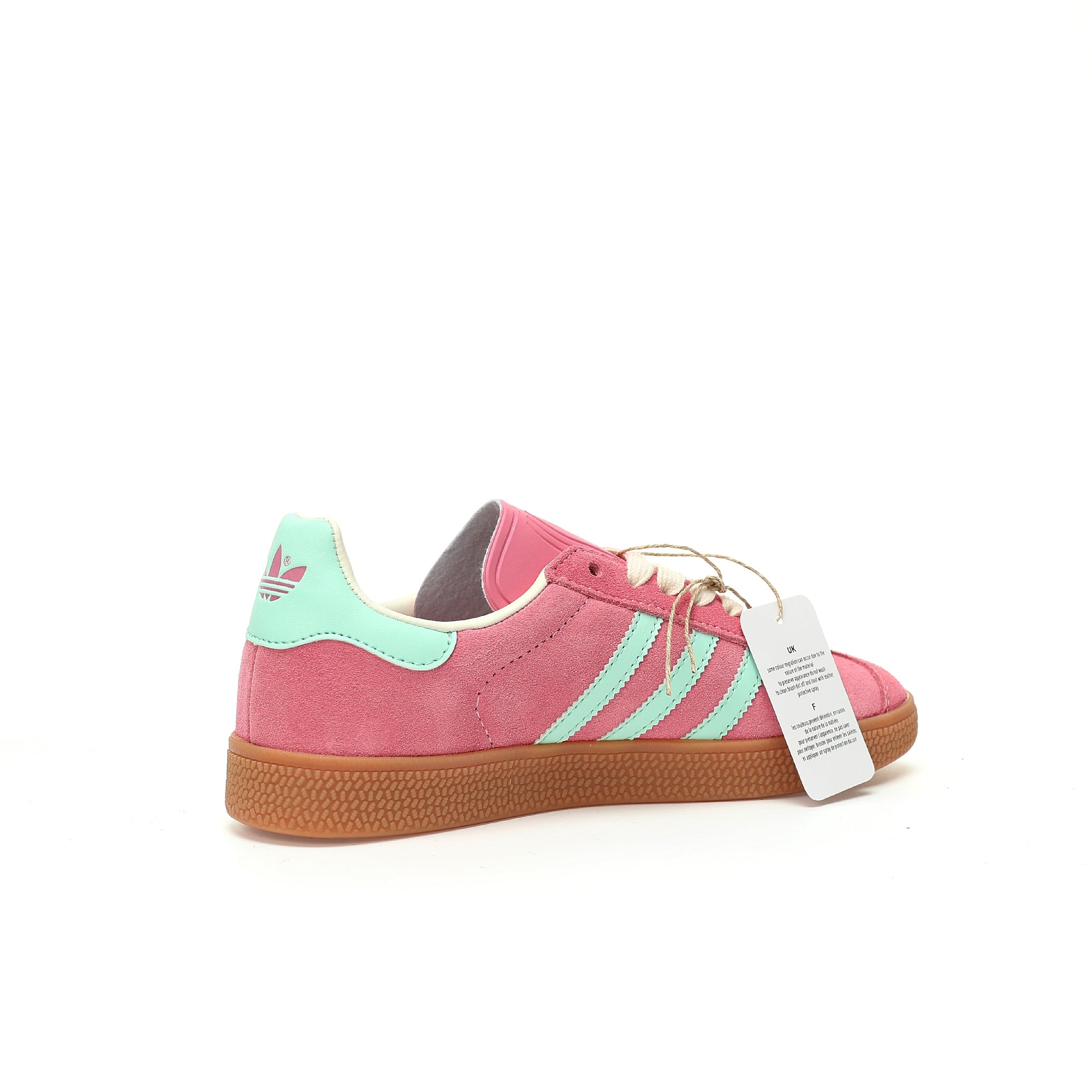 Adidas Originals Gazelle Indoor – Pink / Mint Green Gum Suede Low-Top Sneakers