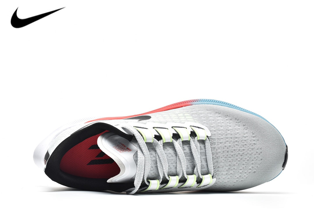 Nike Air Zoom Pegasus 37 – Light Grey / Black / Multi-Color Mesh Running Sneakers