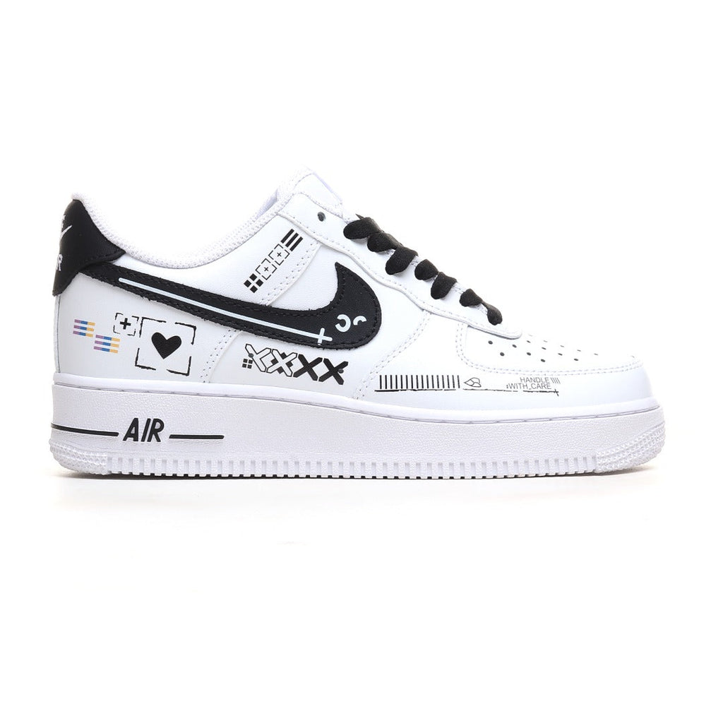 Nike Air Force 1 '07 Low 'Black White Graffiti' – Custom Street Art Edition