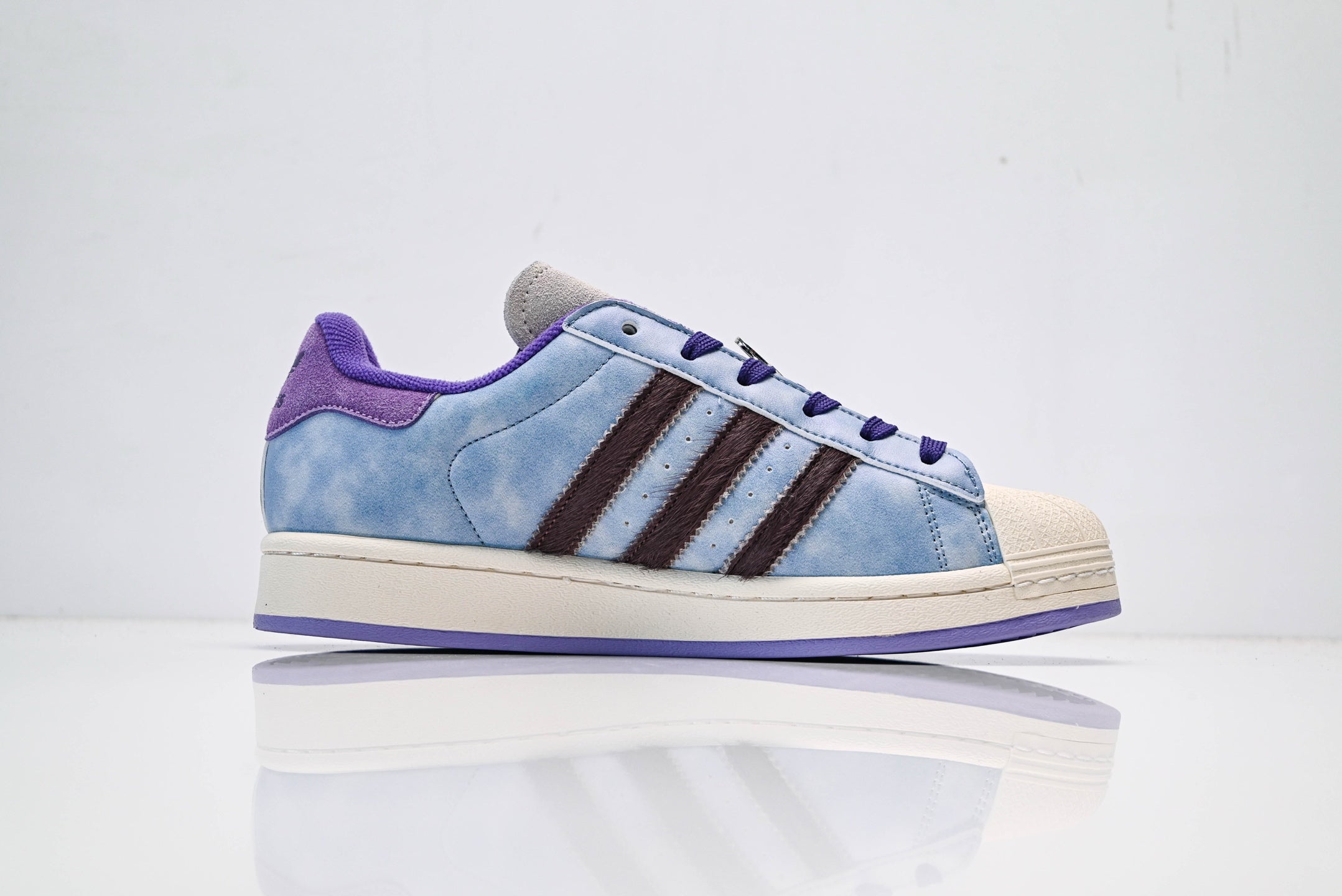 adidas Originals Superstar – Symmetric Blue Tie-Dye Upper with Purple & Brown Accents