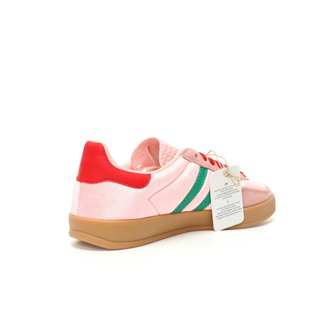 Adidas Originals Gazelle Indoor – Pink / Green / Red Gum Suede Low-Top Sneakers
