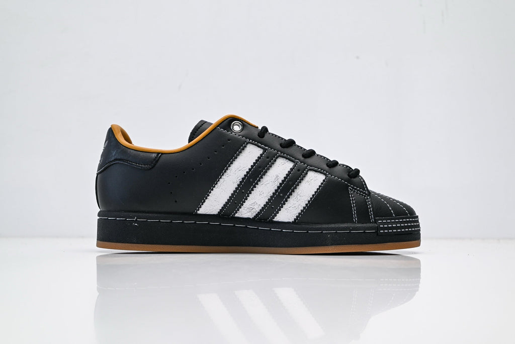 adidas Originals Superstar – Black & White with Tan Accents & Gum Brown Shell Toe