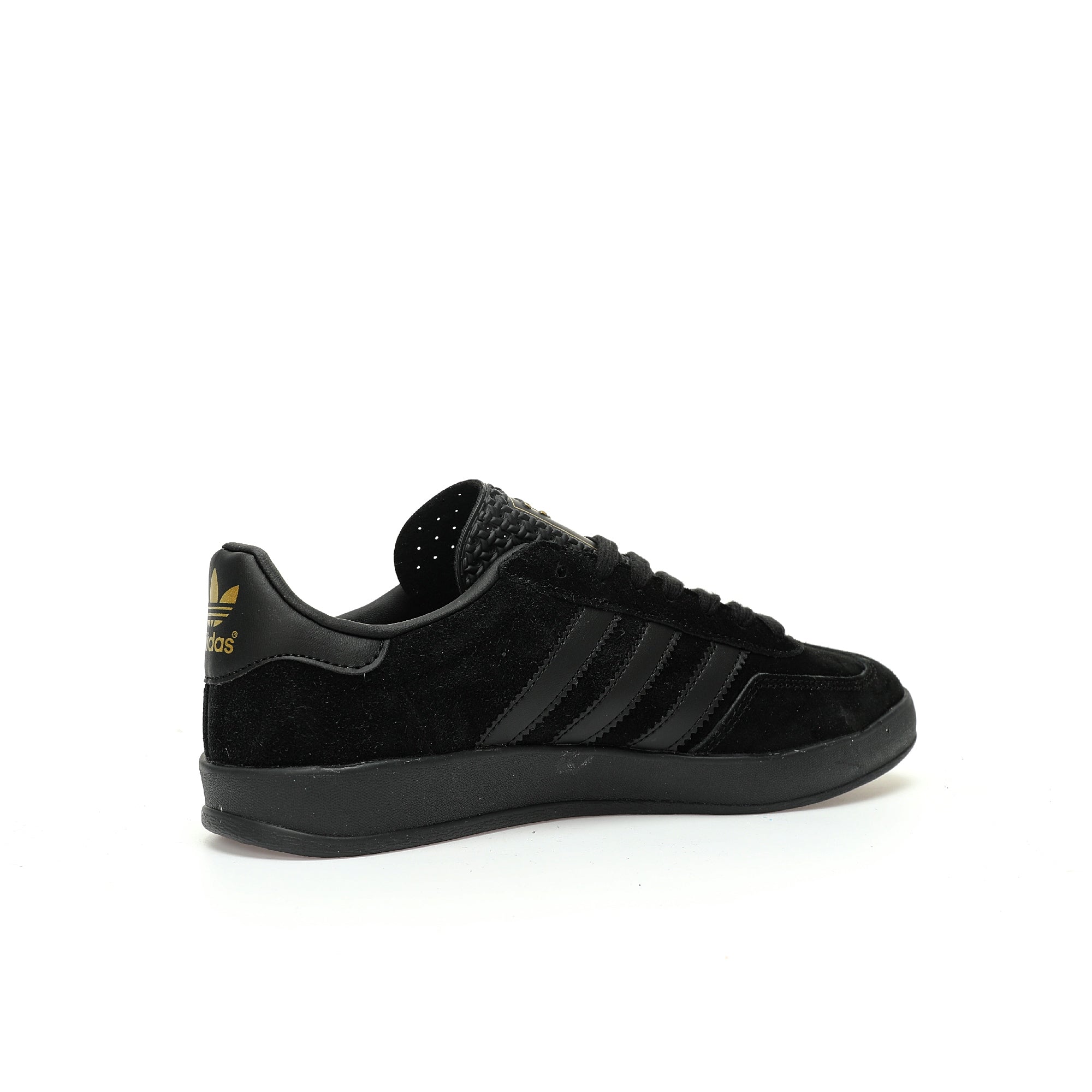 Adidas Originals Gazelle Indoor – All-Black / Gold Logo Suede Low-Top Sneakers