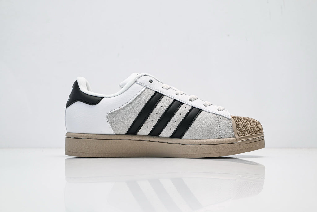 adidas Originals Superstar — White Grey Suede Mix & Black Beige | Shell Toe