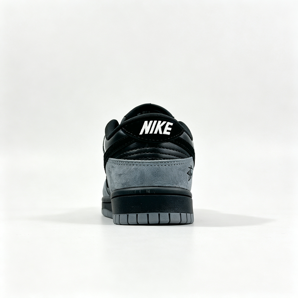 Nike Dunk Low 'Charcoal & Black' – Custom Printed Suede Sneakers