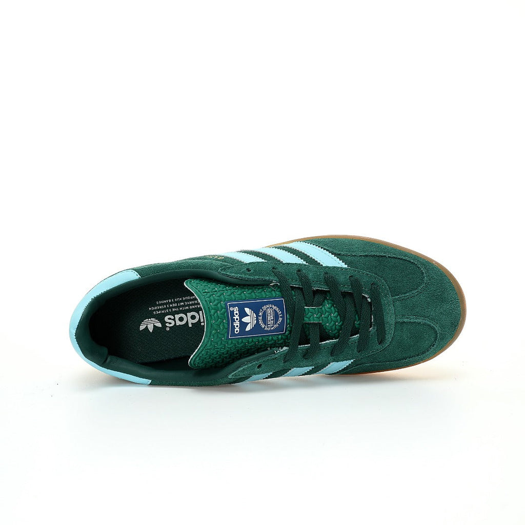 Adidas Originals Gazelle Indoor – Green / Light Blue Gum Suede Low-Top Sneakers