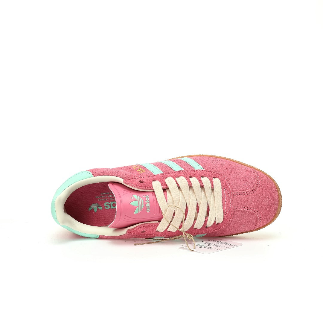 Adidas Originals Gazelle Indoor – Pink / Mint Green Gum Suede Low-Top Sneakers