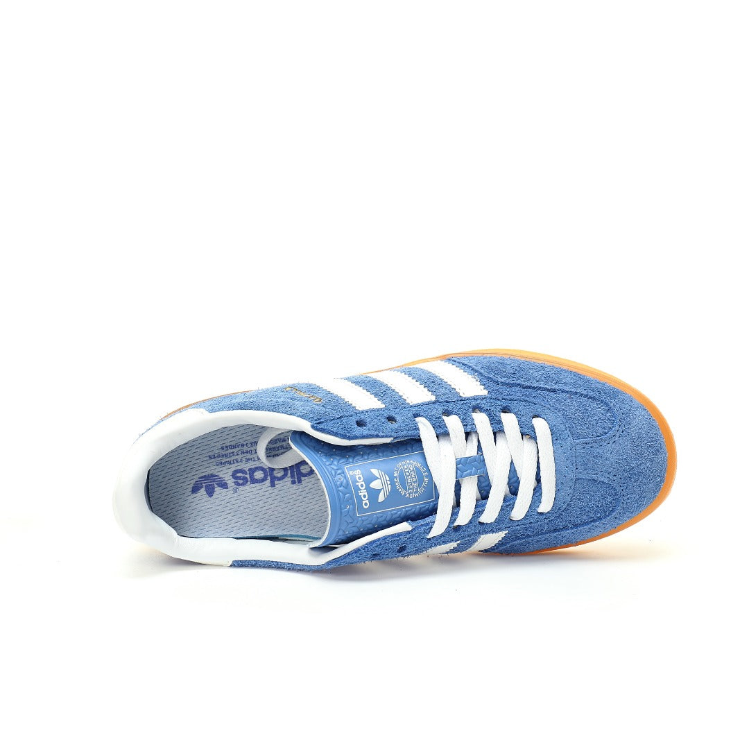 Adidas Originals Gazelle Indoor Bright Blue White Gum Suede Sneaker