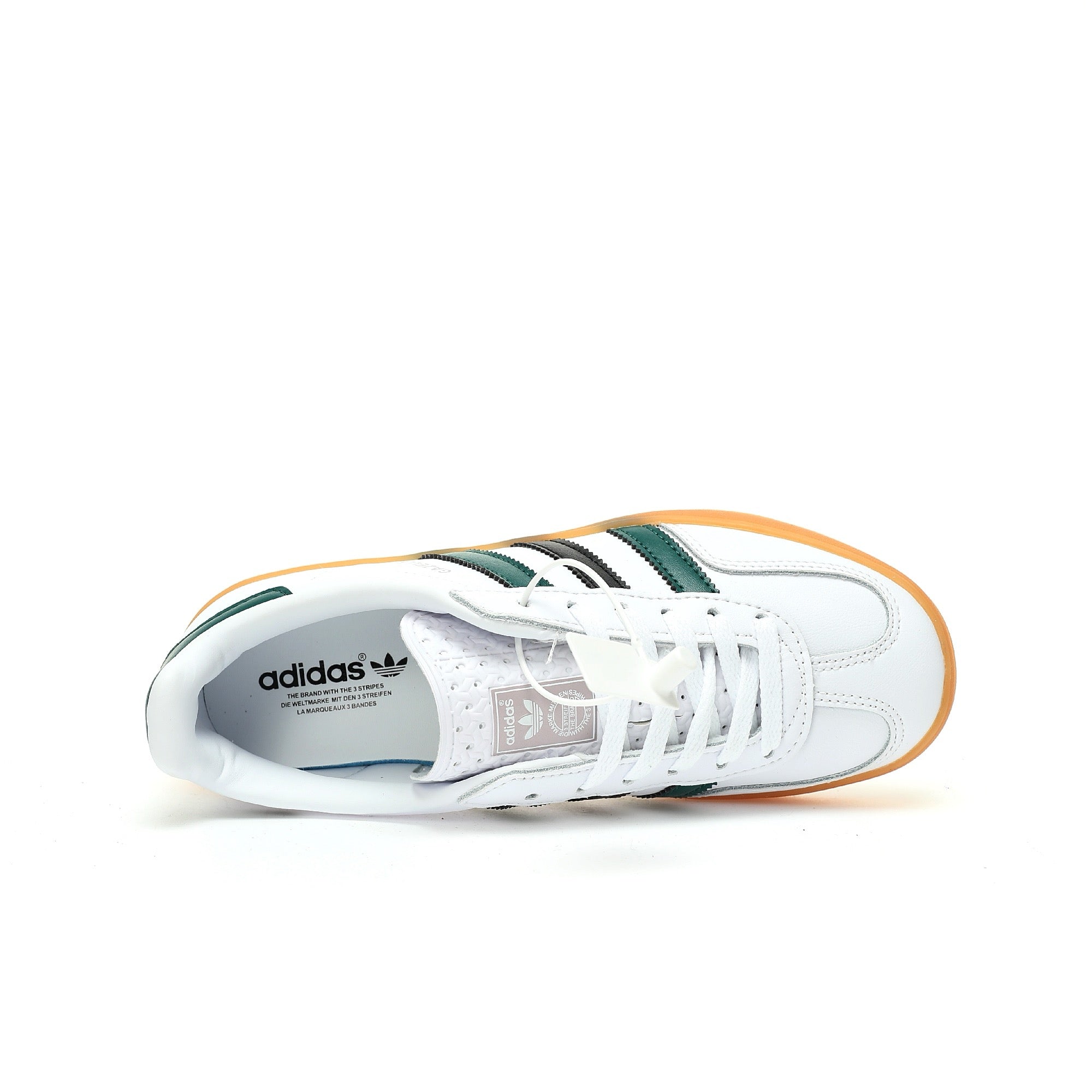 Adidas Originals Gazelle Indoor White Collegiate Green Black Gum Leather Sneaker