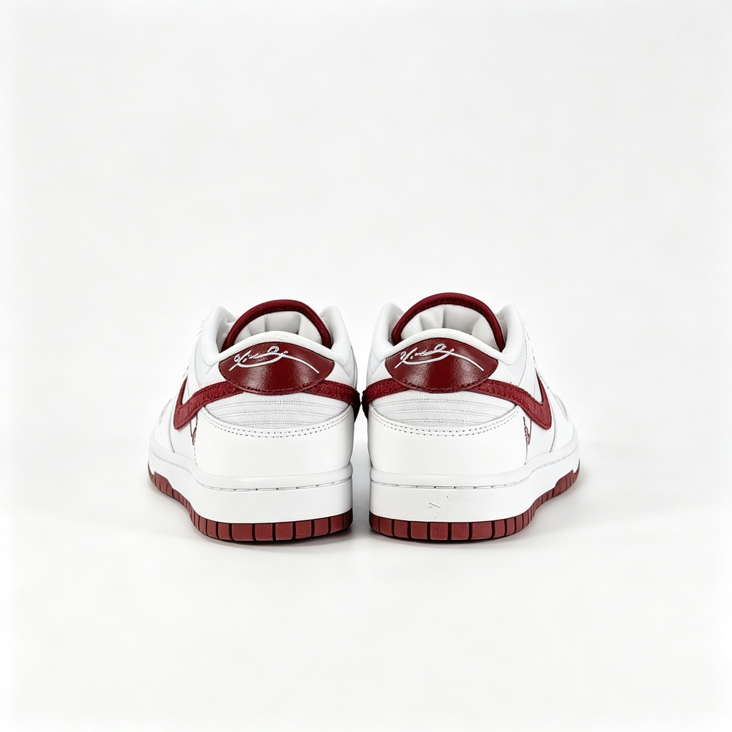 Nike Dunk Low 'White / Team Red' – Suede Swoosh Low-Top Sneakers
