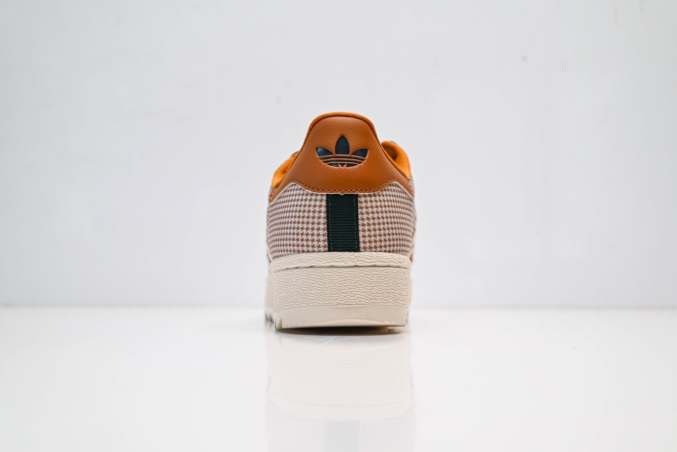 adidas Originals Superstar – Houndstooth Upper in Dark Green, Brown & Orange with Platform Sole