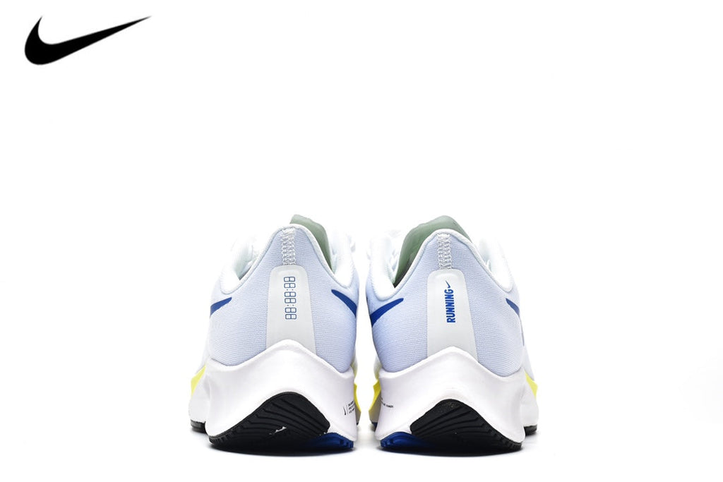 Nike Air Zoom Pegasus 37 – White / Racer Blue / Yellow Strike Mesh Running Sneakers