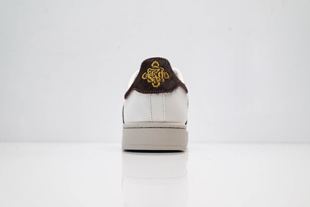 adidas Originals Superstar – Off-White & Brown Horsehair Upper with Red Accent & White Shell Toe