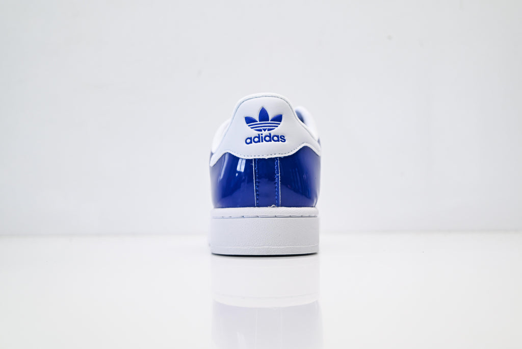 adidas Originals Superstar – Glossy Royal Blue Patent with White 3-Stripes Shell Toe