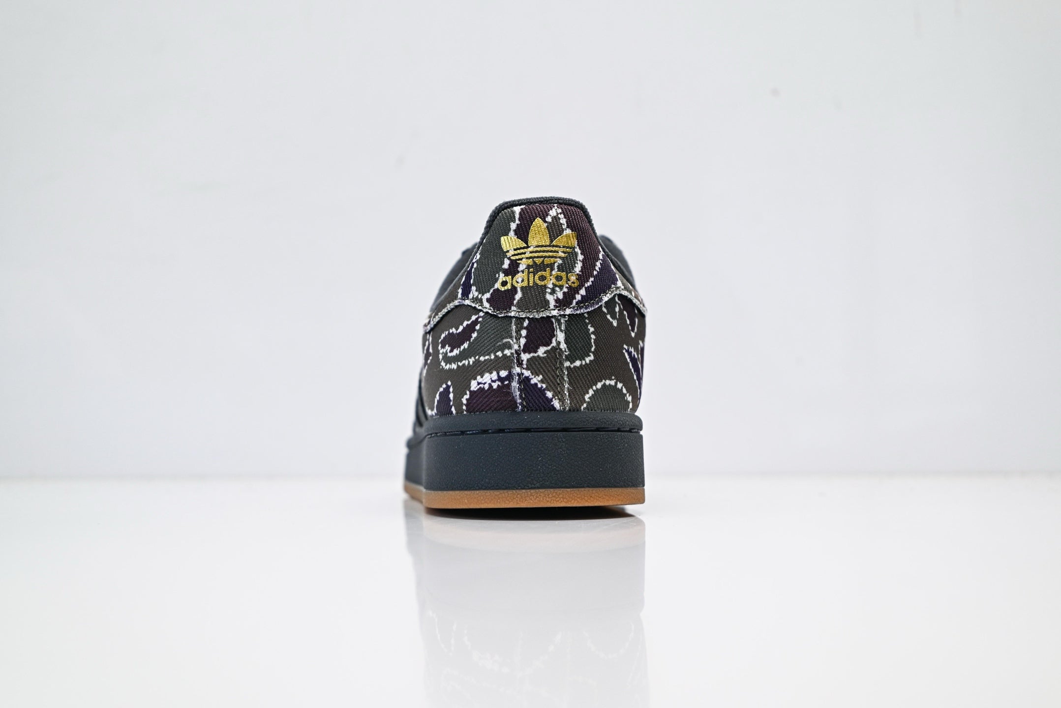 adidas Originals Superstar – Dark Floral Print Textile with Dark Grey & Gum Brown Shell Toe