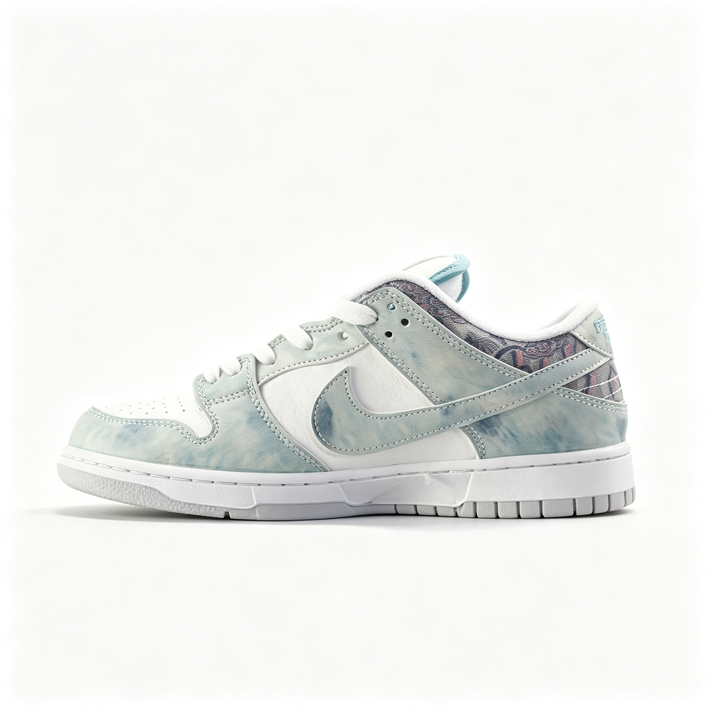 Nike Dunk Low — White / Light Teal Tie-Dye