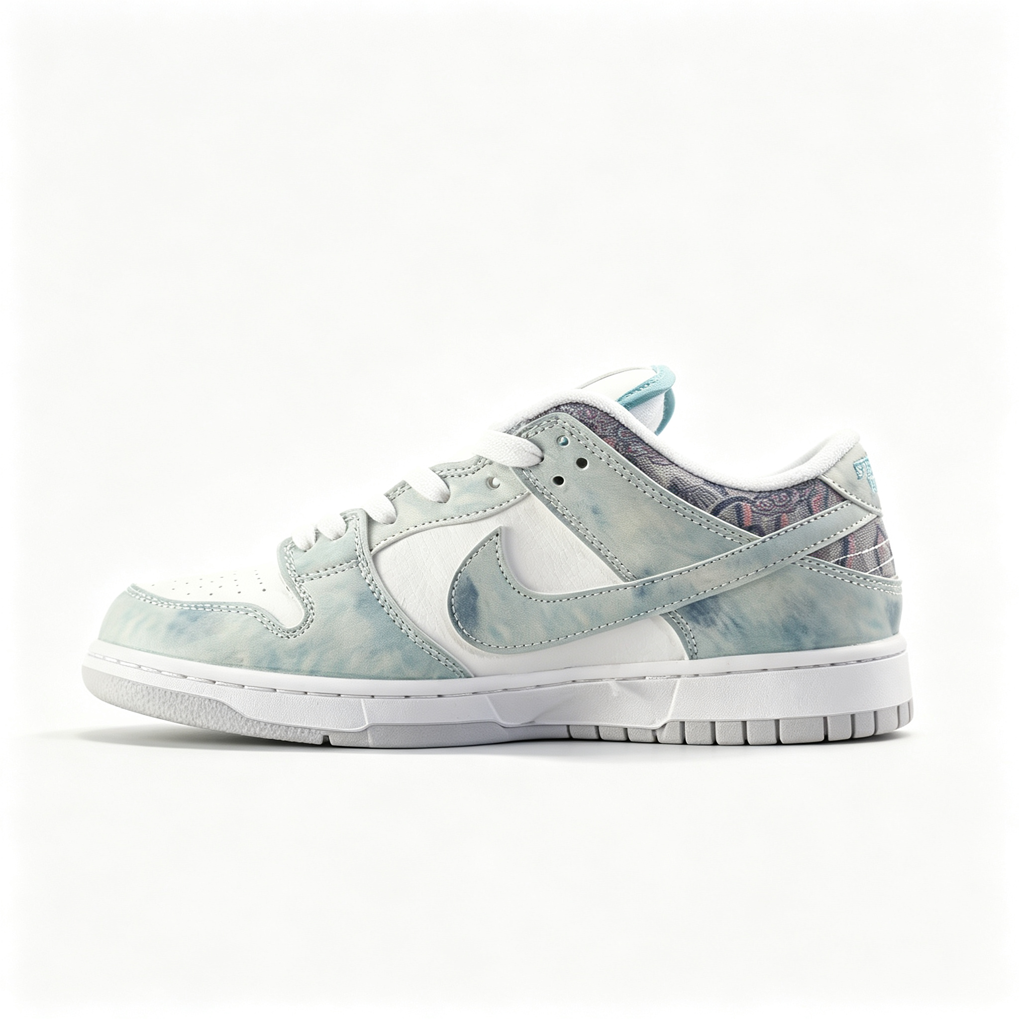 Nike Dunk Low — White / Light Teal Tie-Dye
