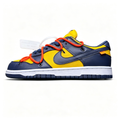 Nike Dunk Low Sneakers – Yellow / Navy Blue / Orange | Zip-Tie Tag Detail