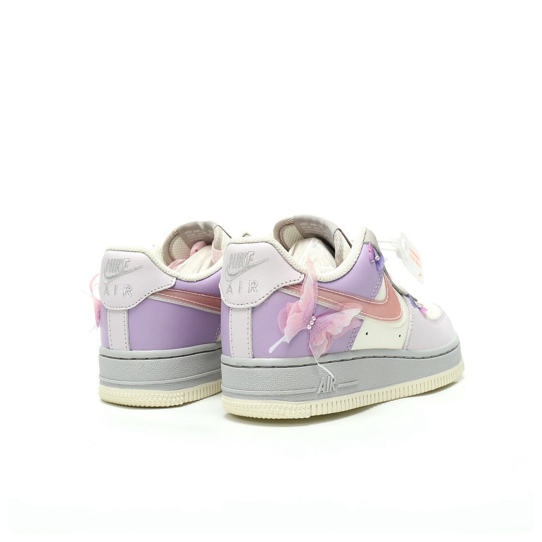 Nike Air Force 1 '07 Low – Pink & Purple Butterfly Custom | Women's Sneakers