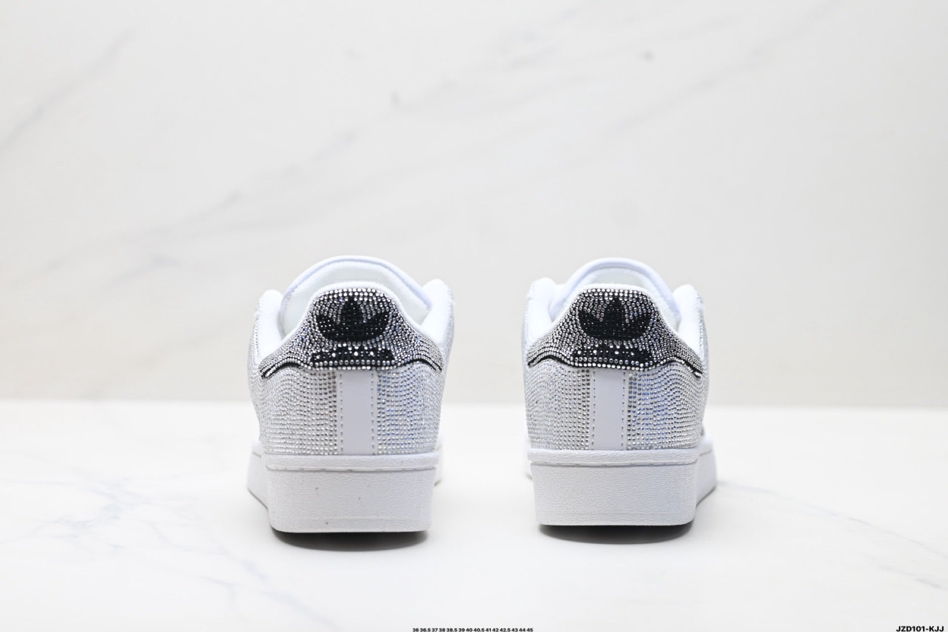 adidas Originals Superstar Custom — Silver Black Rhinestone | White Shell Toe